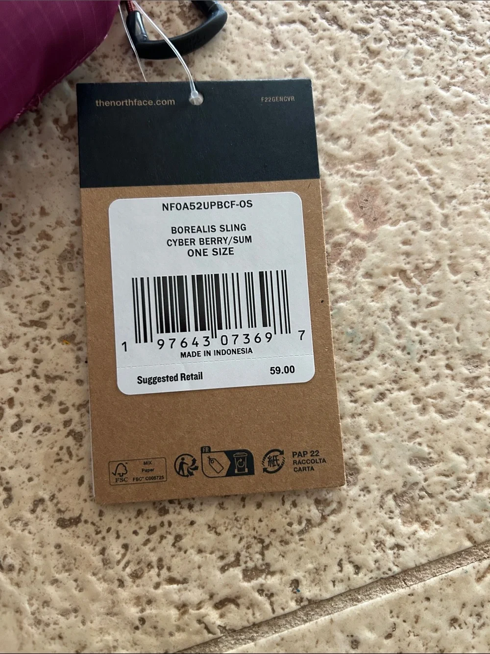 The North Face Raspberry Pink Sling Pack - Picture 2 of 5